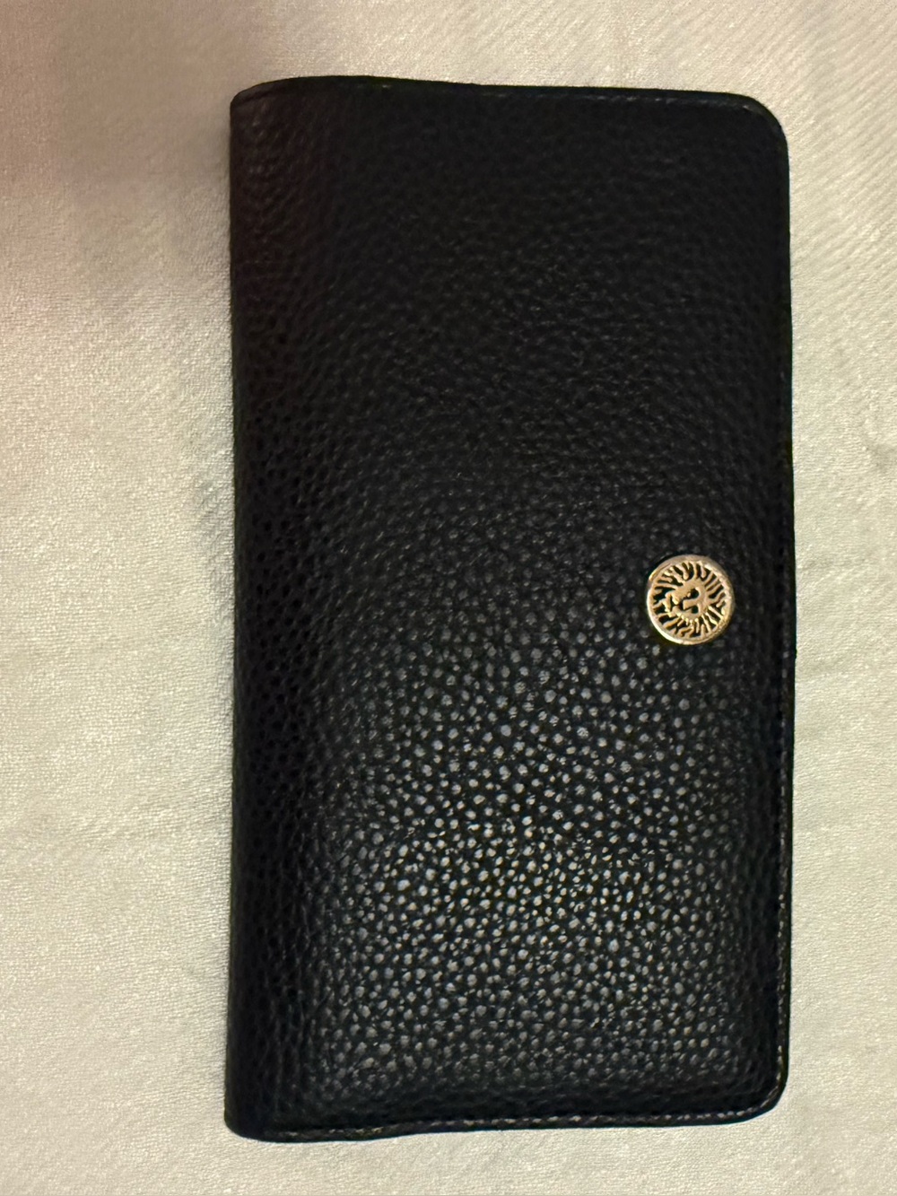 Anne Klein women’s wallet, black with gold snap